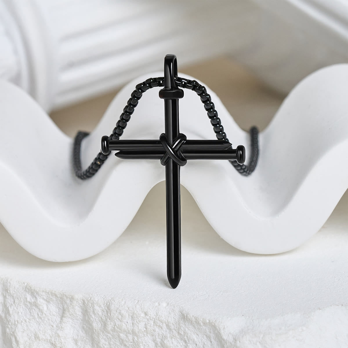 3-Color Nail Cross Pendant Necklace