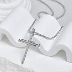 3-Color Nail Cross Pendant Necklace