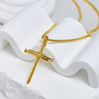 3-Color Nail Cross Pendant Necklace