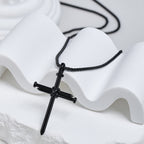 3-Color Nail Cross Pendant Necklace