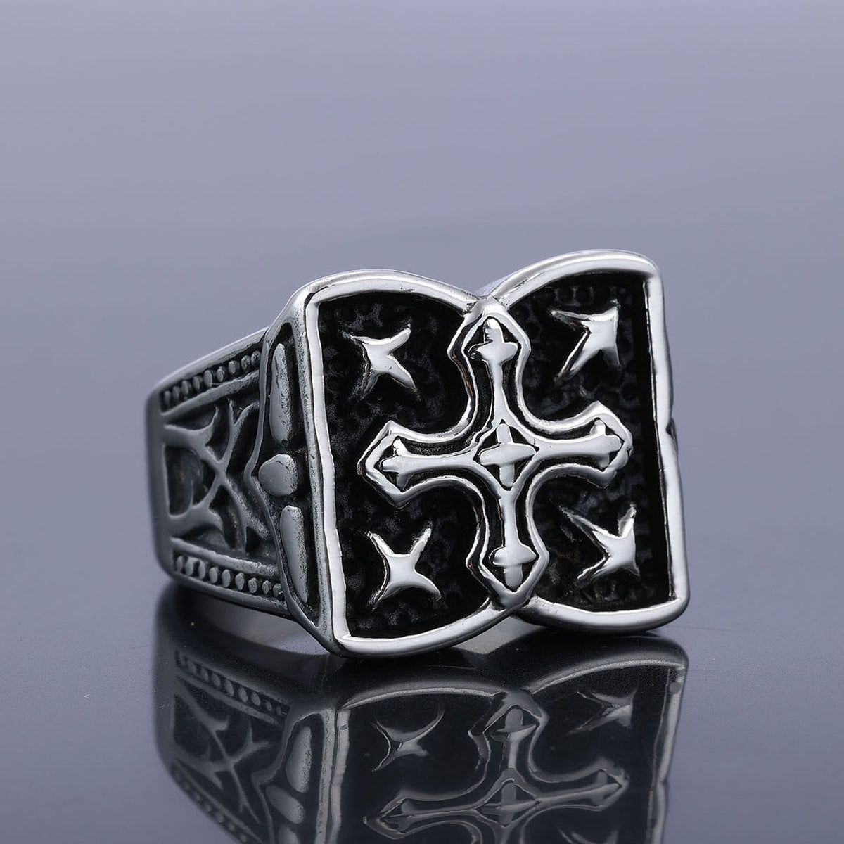 Rugged Cross Design Ring