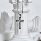 Minimalist Cross Necklace with "JESUS" Detail