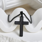 Minimalist Cross Necklace with "JESUS" Detail