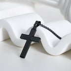 Minimalist Cross Necklace with "JESUS" Detail