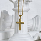 Minimalist Cross Necklace with "JESUS" Detail