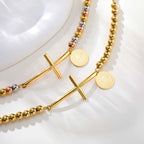 Cross & Our Lady Beaded Bracelet