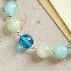 UV-Changing Glitter Bead Bracelet with Ornate Cross
