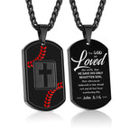 Polished Baseball Dog Tag with Scripture