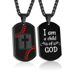Polished Baseball Dog Tag with Scripture