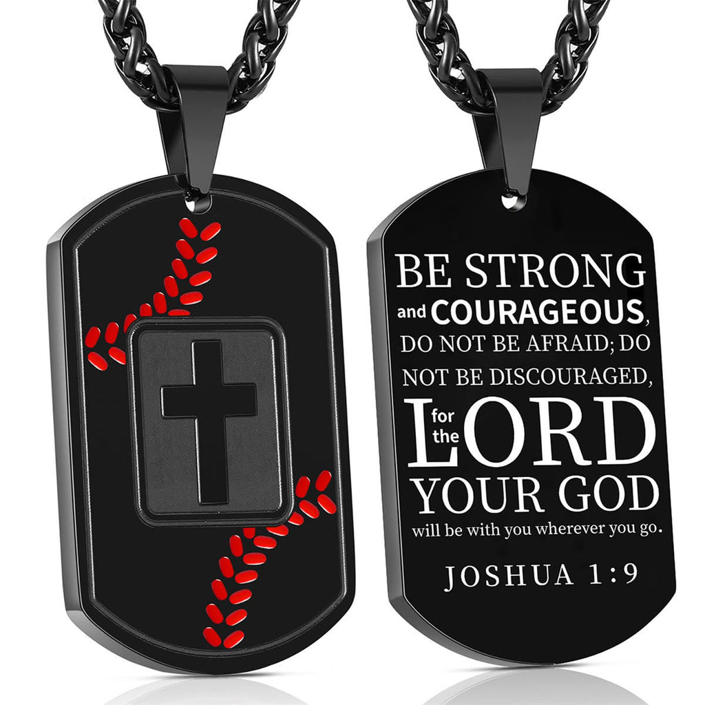 Polished Baseball Dog Tag with Scripture