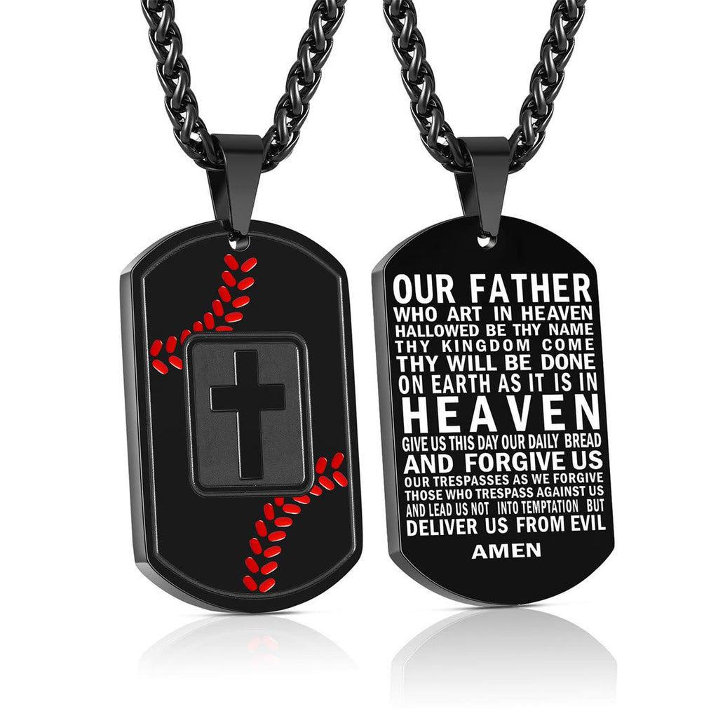 Polished Baseball Dog Tag with Scripture