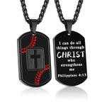 Polished Baseball Dog Tag with Scripture