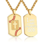 Polished Baseball Dog Tag with Scripture