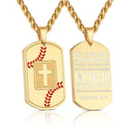 Polished Baseball Dog Tag with Scripture