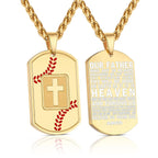 Polished Baseball Dog Tag with Scripture
