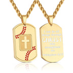Polished Baseball Dog Tag with Scripture