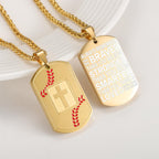Polished Baseball Dog Tag with Scripture