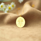 Radiant Cross Disc Necklace