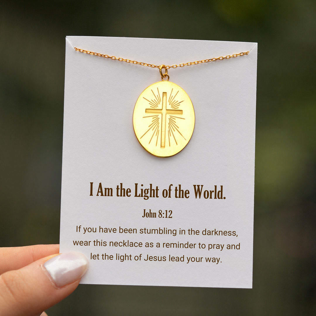Radiant Cross Disc Necklace