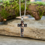 Stained-Image Cross Necklace