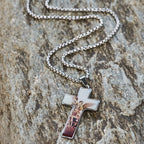 Stained-Image Cross Necklace