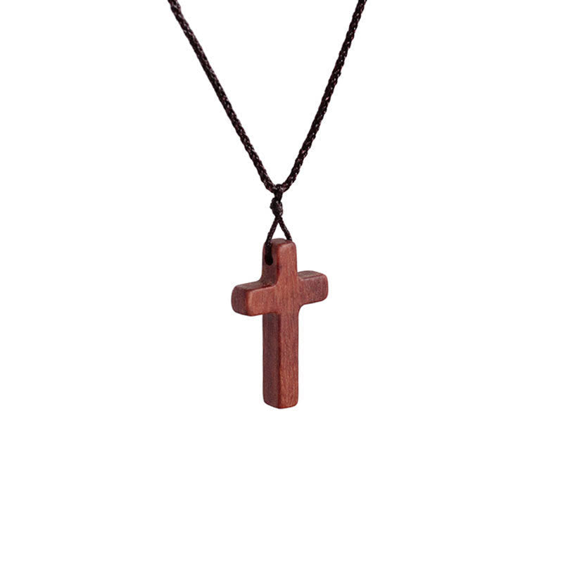 Handcrafted Red Sandalwood Cross Necklace