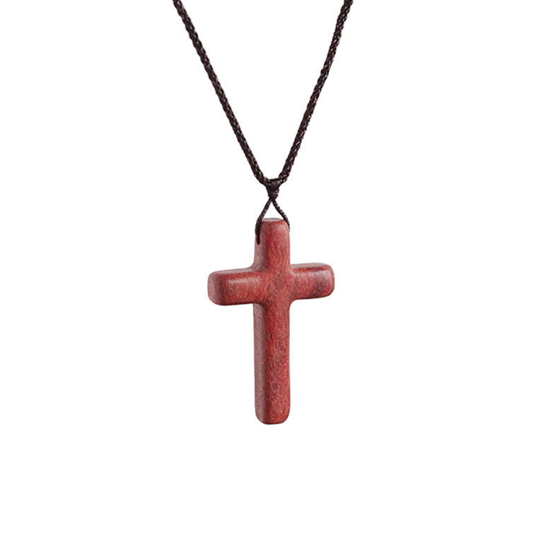 Handcrafted Red Sandalwood Cross Necklace