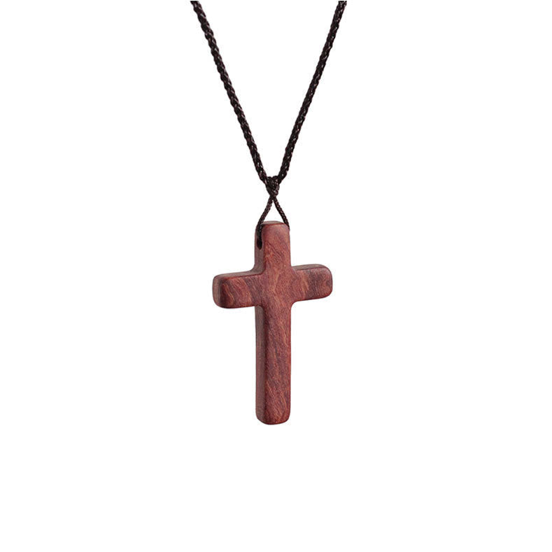 Handcrafted Red Sandalwood Cross Necklace