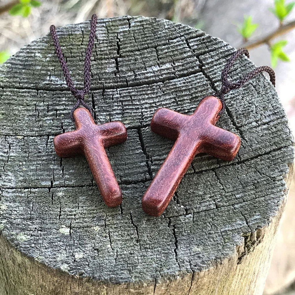 Handcrafted Red Sandalwood Cross Necklace