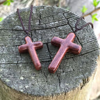 Handcrafted Red Sandalwood Cross Necklace