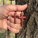 Handcrafted Red Sandalwood Cross Necklace