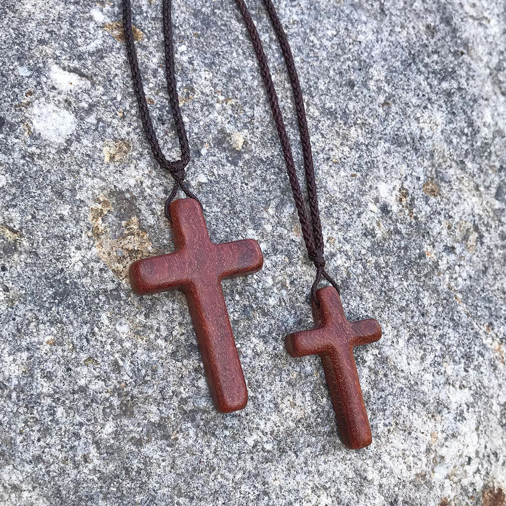 Handcrafted Red Sandalwood Cross Necklace
