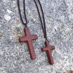 Handcrafted Red Sandalwood Cross Necklace