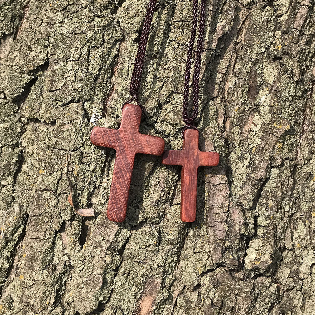 Handcrafted Red Sandalwood Cross Necklace