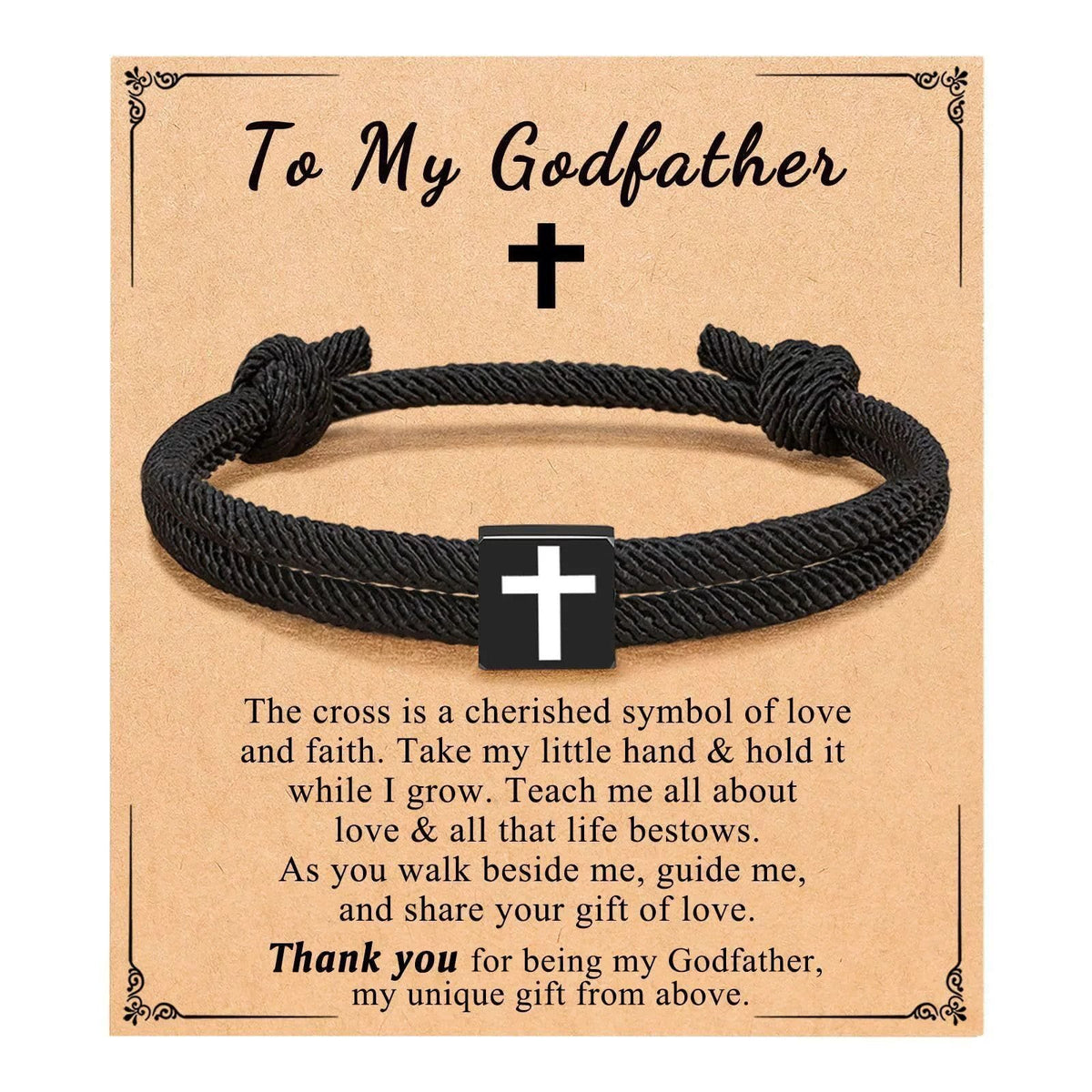 Milano Rope Cross Bracelet with Gift Card