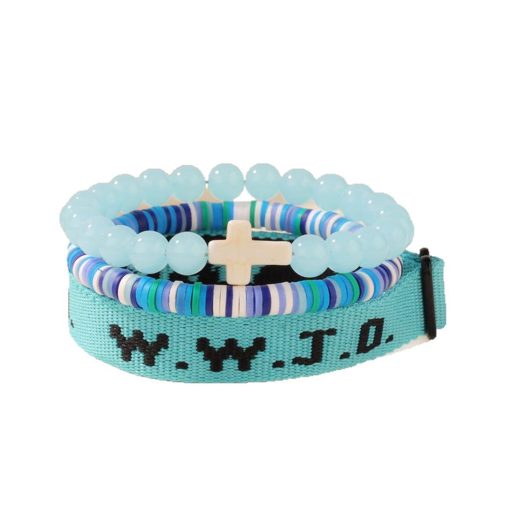 Faith Prompt Bracelet with Cross Bead & WWJD Card