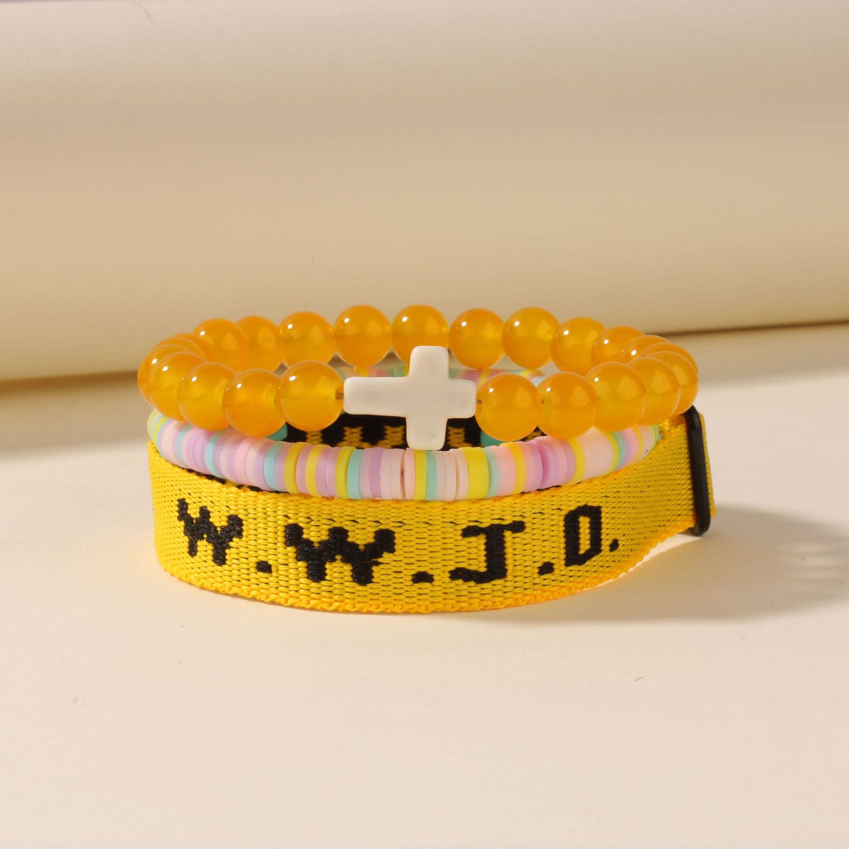 Faith Prompt Bracelet with Cross Bead & WWJD Card