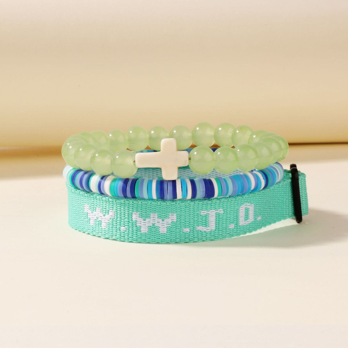 Faith Prompt Bracelet with Cross Bead & WWJD Card