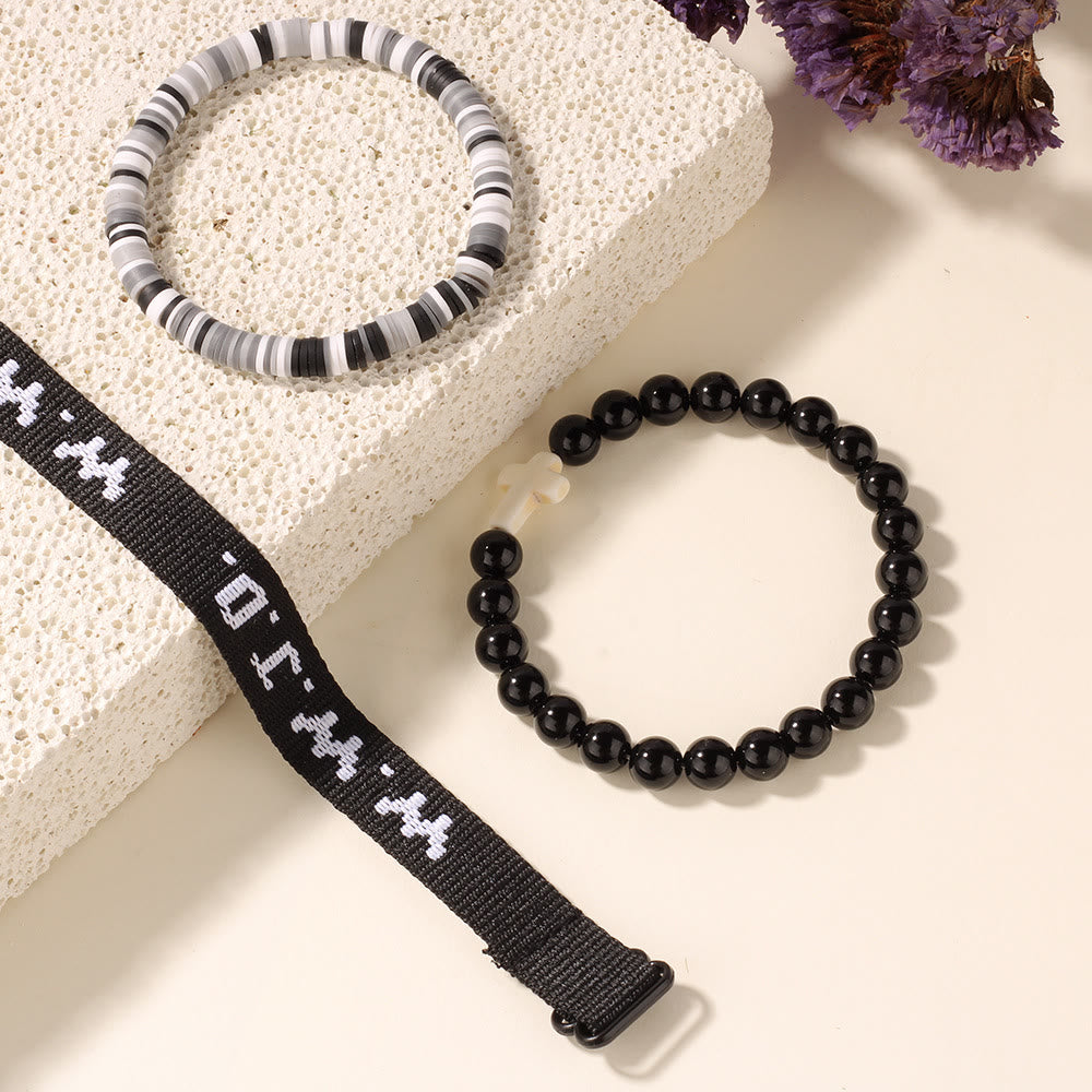 Faith Prompt Bracelet with Cross Bead & WWJD Card