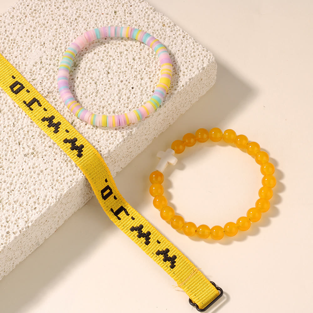 Faith Prompt Bracelet with Cross Bead & WWJD Card