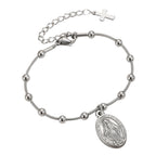 Our Lady Medal with Cross Accent Bracelet