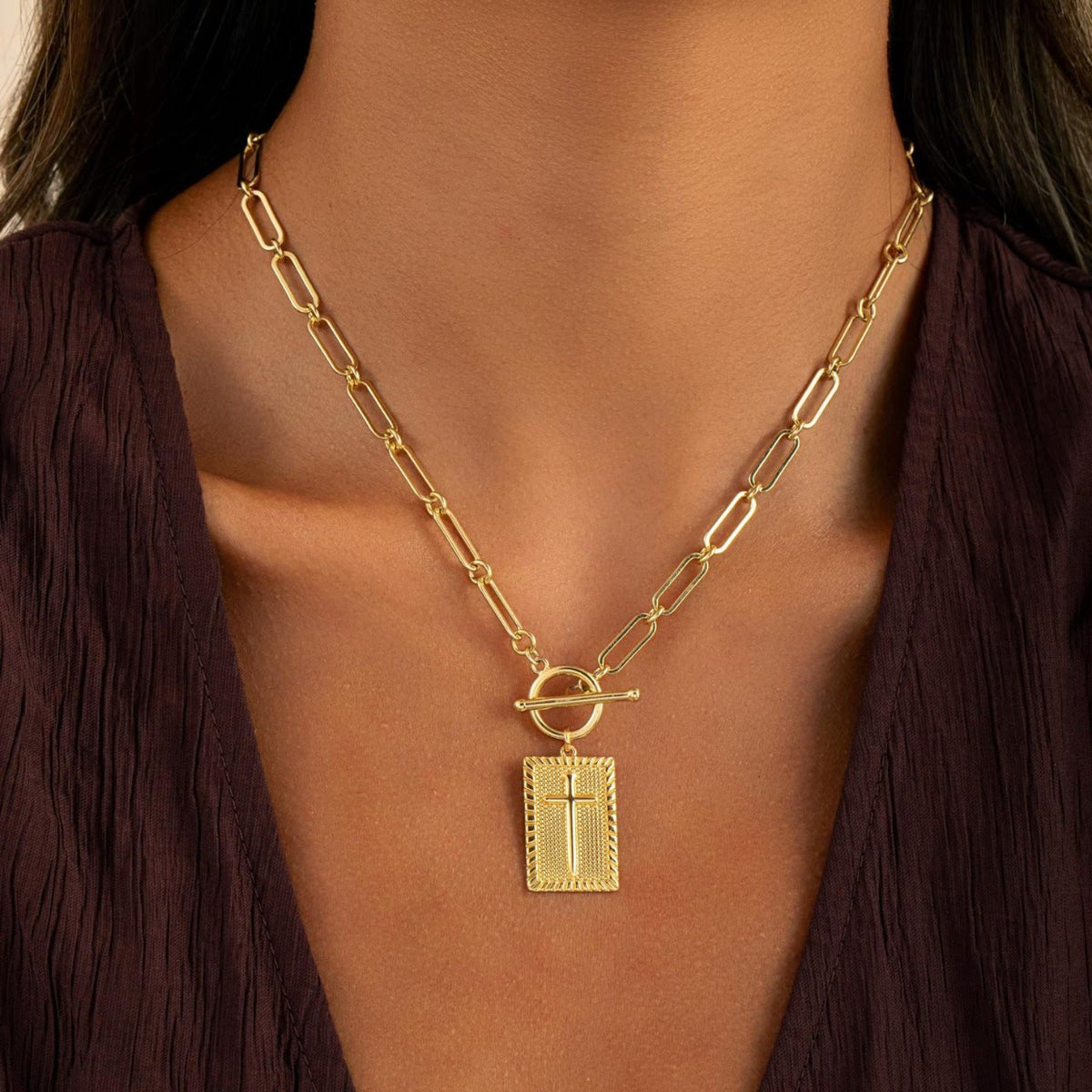 Cross Tag Necklace