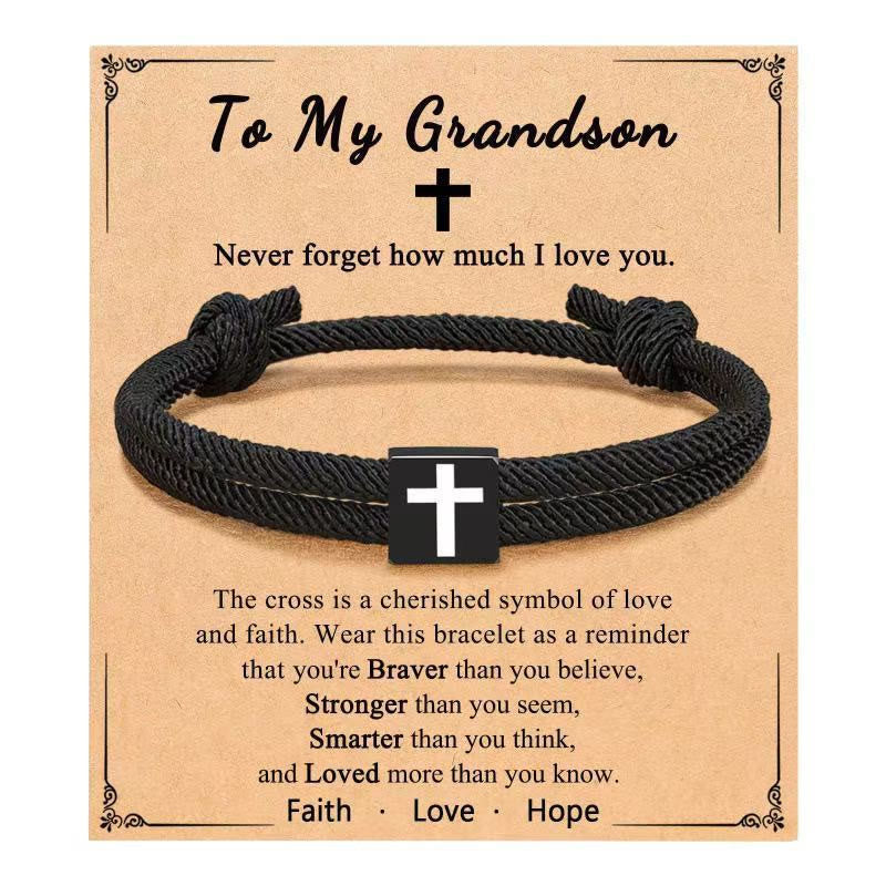 Milano Rope Cross Bracelet with Gift Card