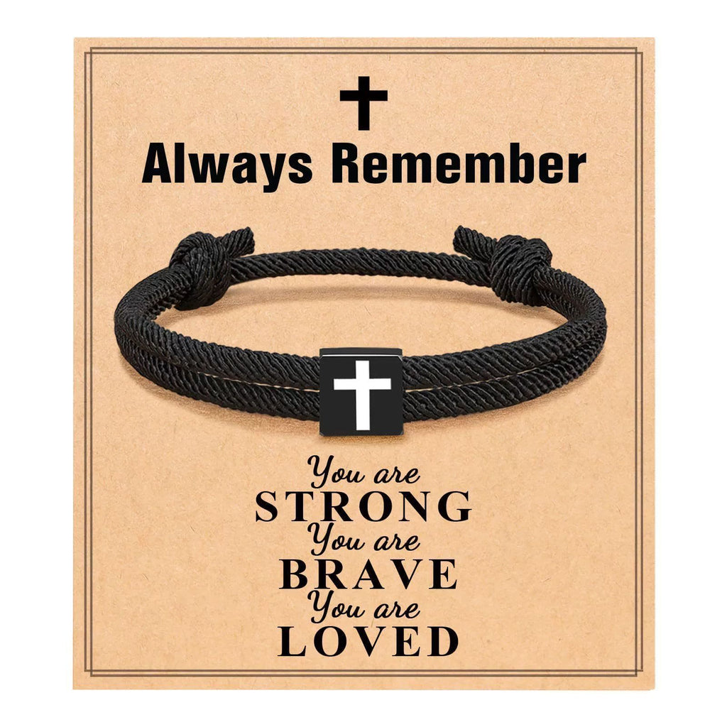 Milano Rope Cross Bracelet with Gift Card