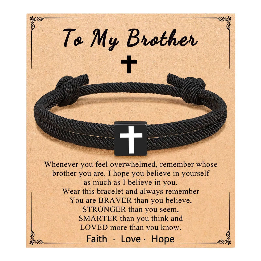 Milano Rope Cross Bracelet with Gift Card