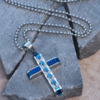 4-Color Alloy Zircon Cross Necklace