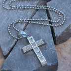 4-Color Alloy Zircon Cross Necklace