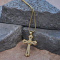 Copper Zircon Cross with Knot Necklace