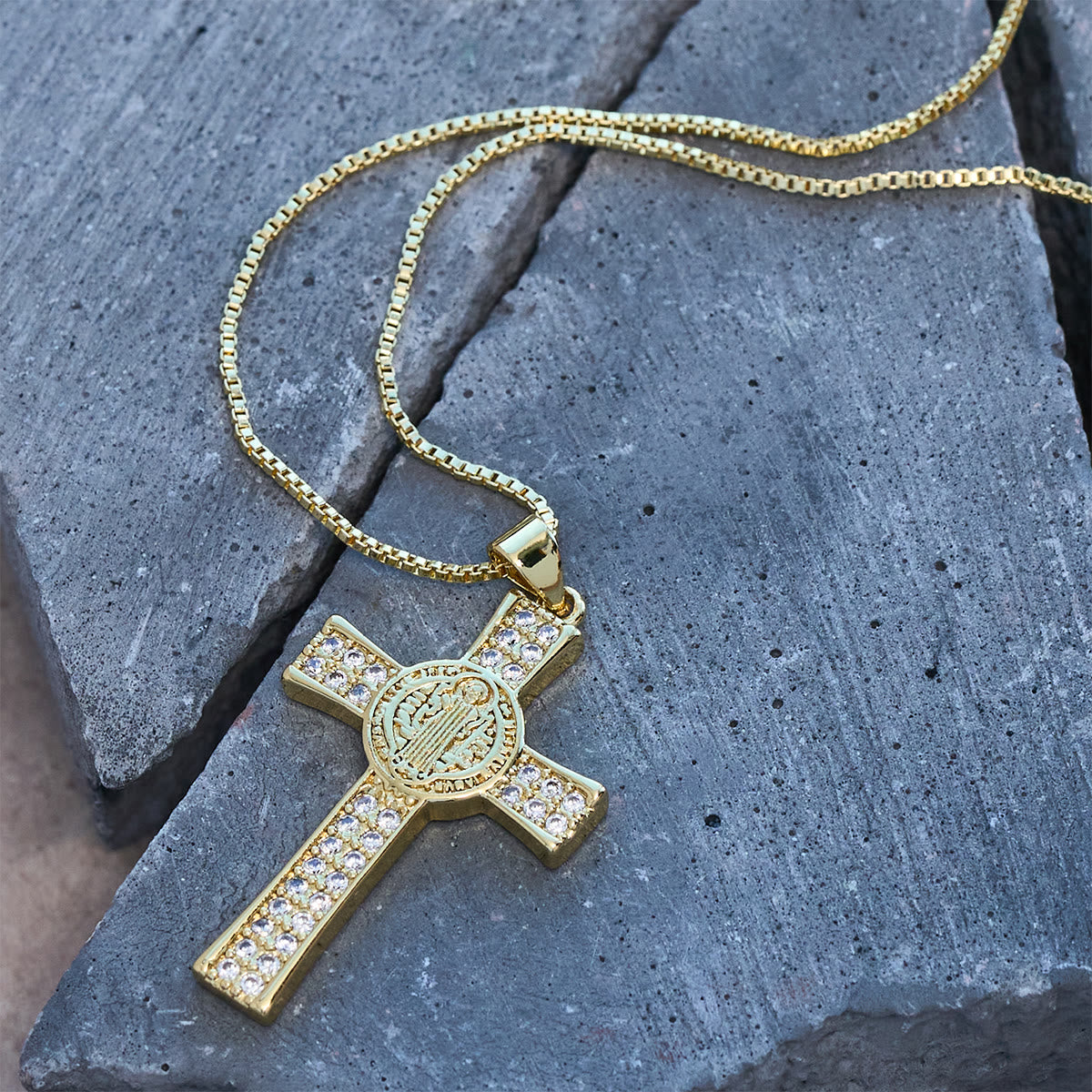 St. Benedict Emblem Series Cross Necklace