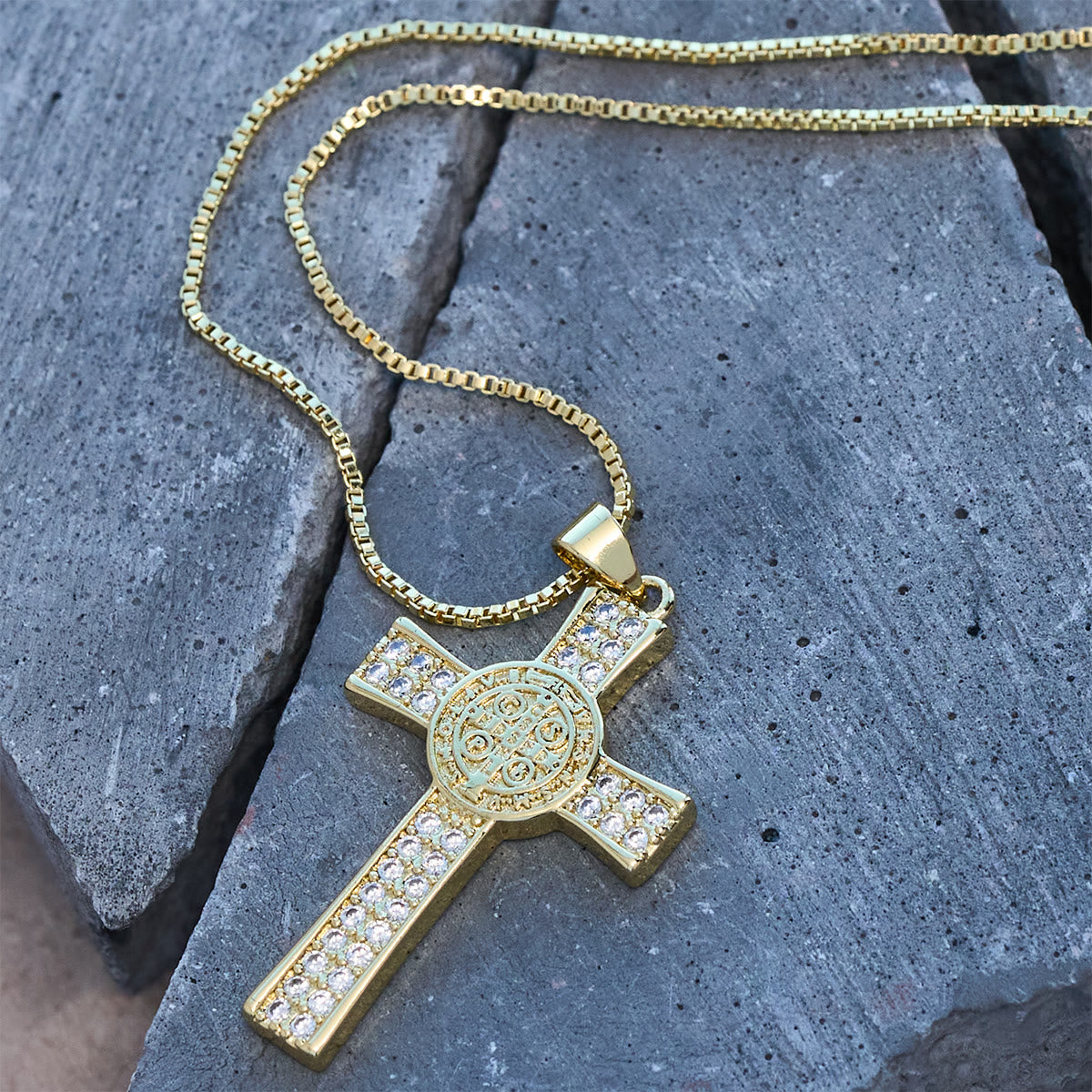 St. Benedict Emblem Series Cross Necklace